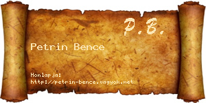 Petrin Bence névjegykártya